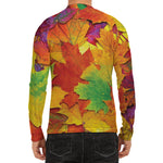 Autumn Maple Leaves Print Men's Long Sleeve Rash Guard