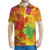 Autumn Maple Leaves Print Men's Polo Shirt