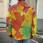 Autumn Maple Leaves Print Men's Shirt Jacket