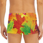 Autumn Maple Leaves Print Men's Short Boxer Briefs