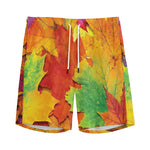 Autumn Maple Leaves Print Men's Sports Shorts