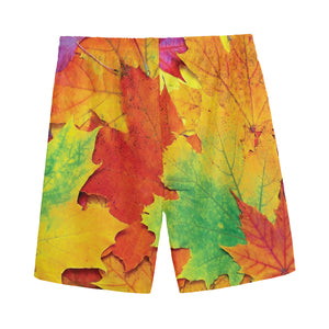 Autumn Maple Leaves Print Men's Sports Shorts