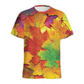 Autumn Maple Leaves Print Men's Athletic T-Shirt