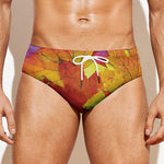 Autumn Maple Leaves Print Men's Swim Briefs