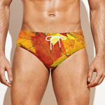 Autumn Maple Leaves Print Men's Swim Briefs