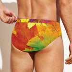 Autumn Maple Leaves Print Men's Swim Briefs