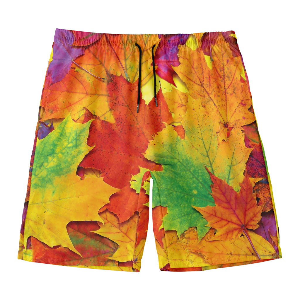 Autumn Maple Leaves Print Men's Swim Trunks