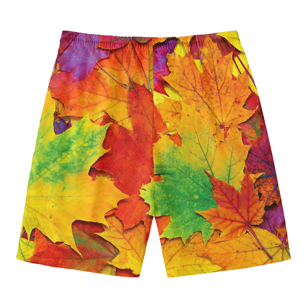 Autumn Maple Leaves Print Men's Swim Trunks