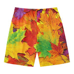 Autumn Maple Leaves Print Men's Swim Trunks