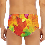 Autumn Maple Leaves Print Men's Triangle Swim Briefs