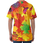 Autumn Maple Leaves Print Men's Velvet T-Shirt