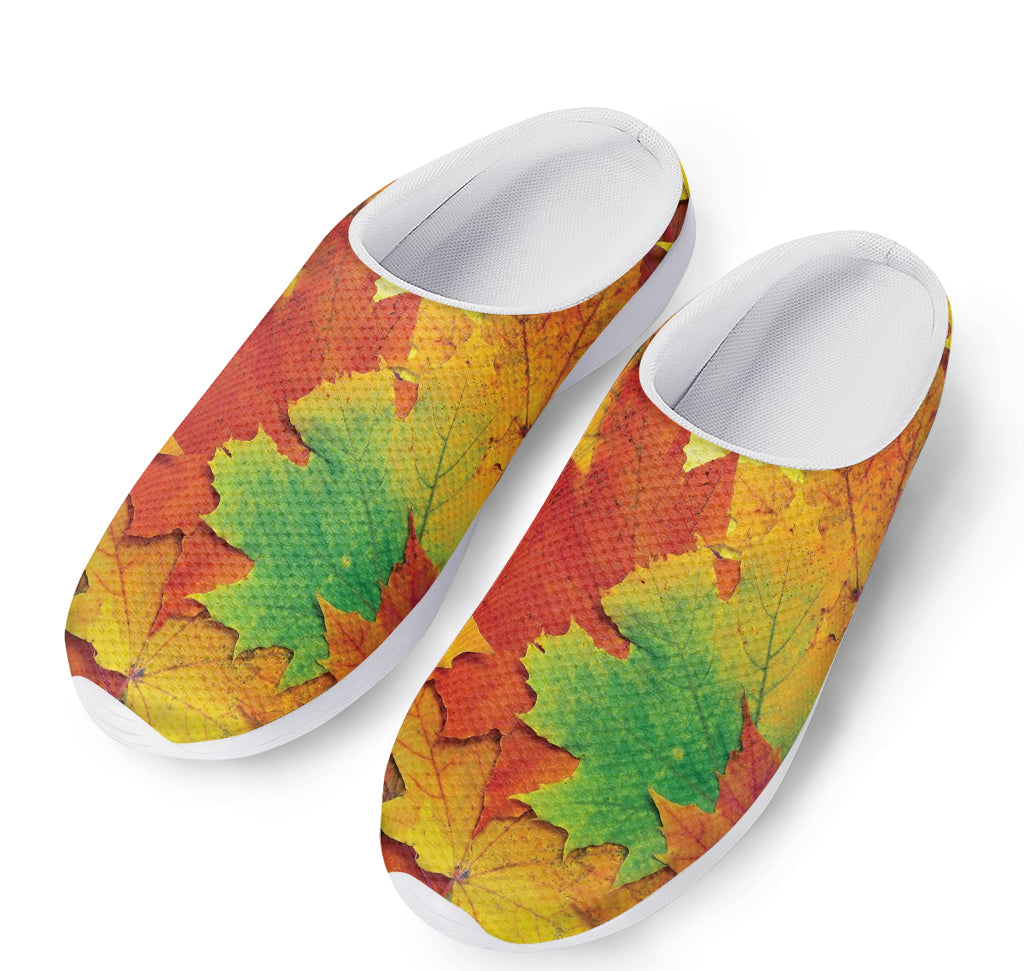 Autumn Maple Leaves Print Mesh Casual Shoes