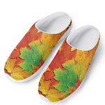 Autumn Maple Leaves Print Mesh Casual Shoes