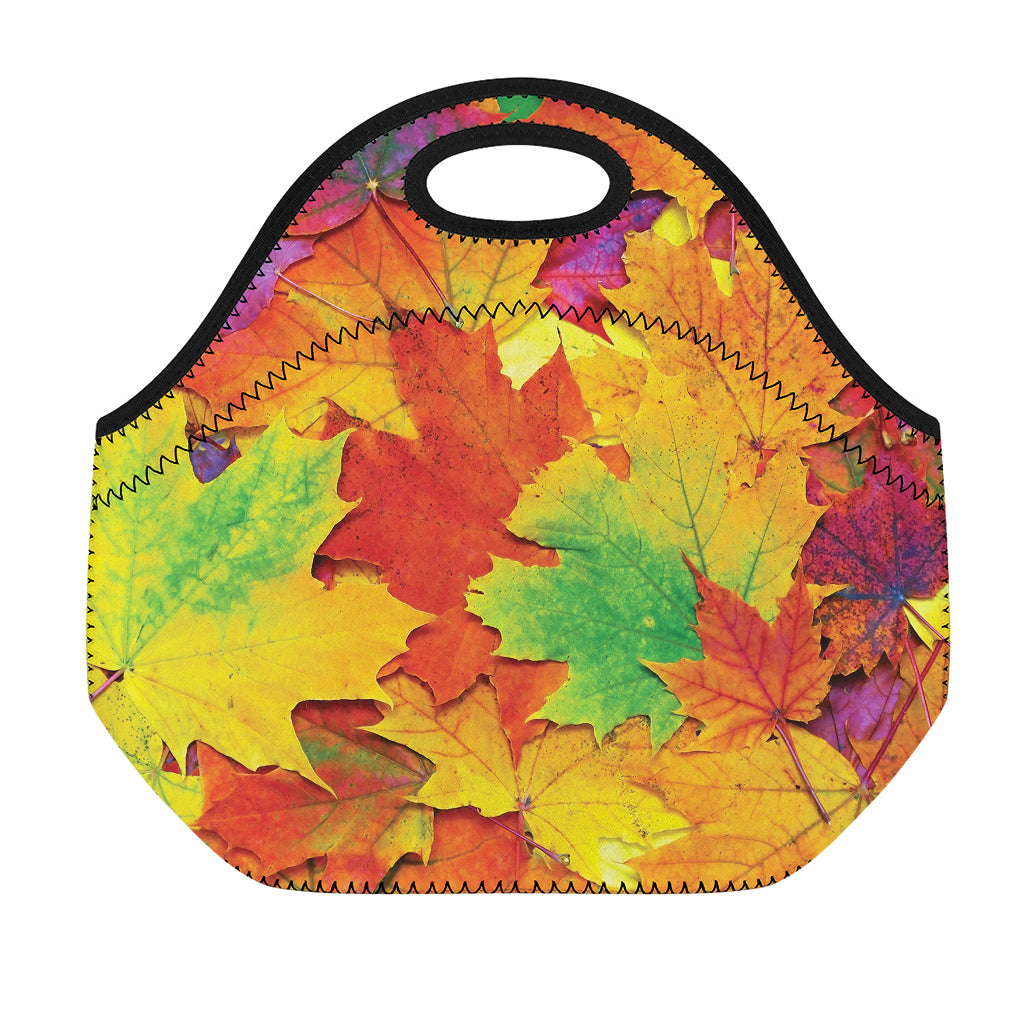 Autumn Maple Leaves Print Neoprene Lunch Bag