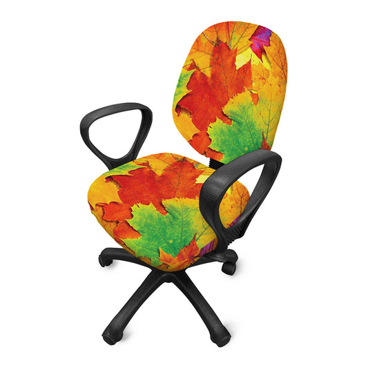 Autumn Maple Leaves Print Office Chair Cover