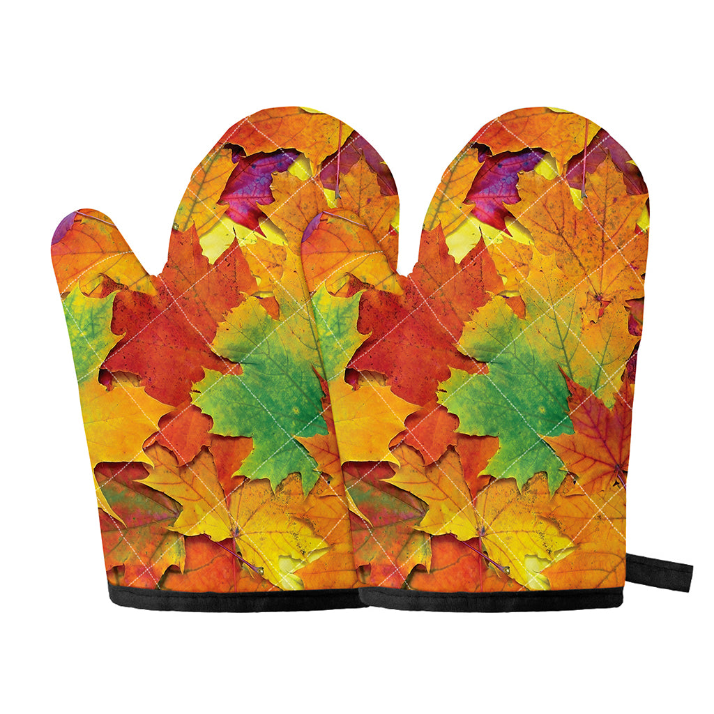 Autumn Maple Leaves Print Oven Mitts
