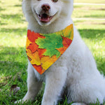 Autumn Maple Leaves Print Over The Collar Dog Bandana