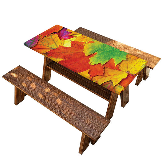 Autumn Maple Leaves Print Picnic Table Cover