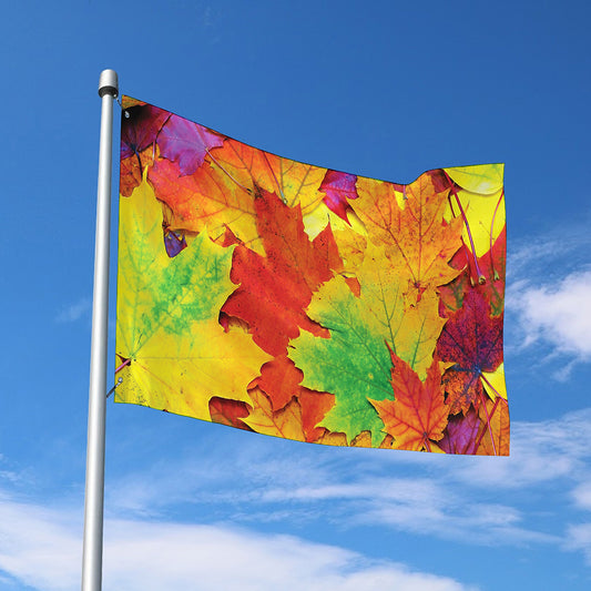 Autumn Maple Leaves Print Polyester Flag