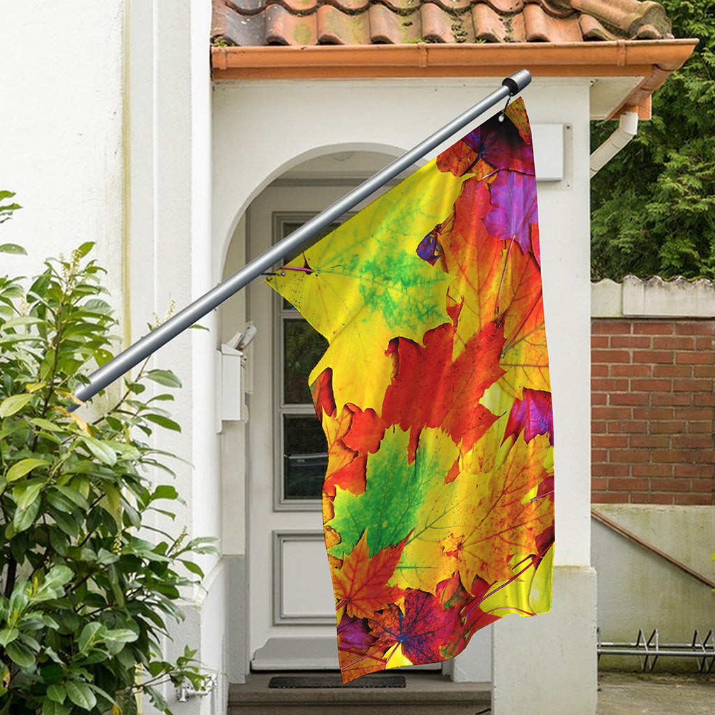 Autumn Maple Leaves Print Polyester Flag