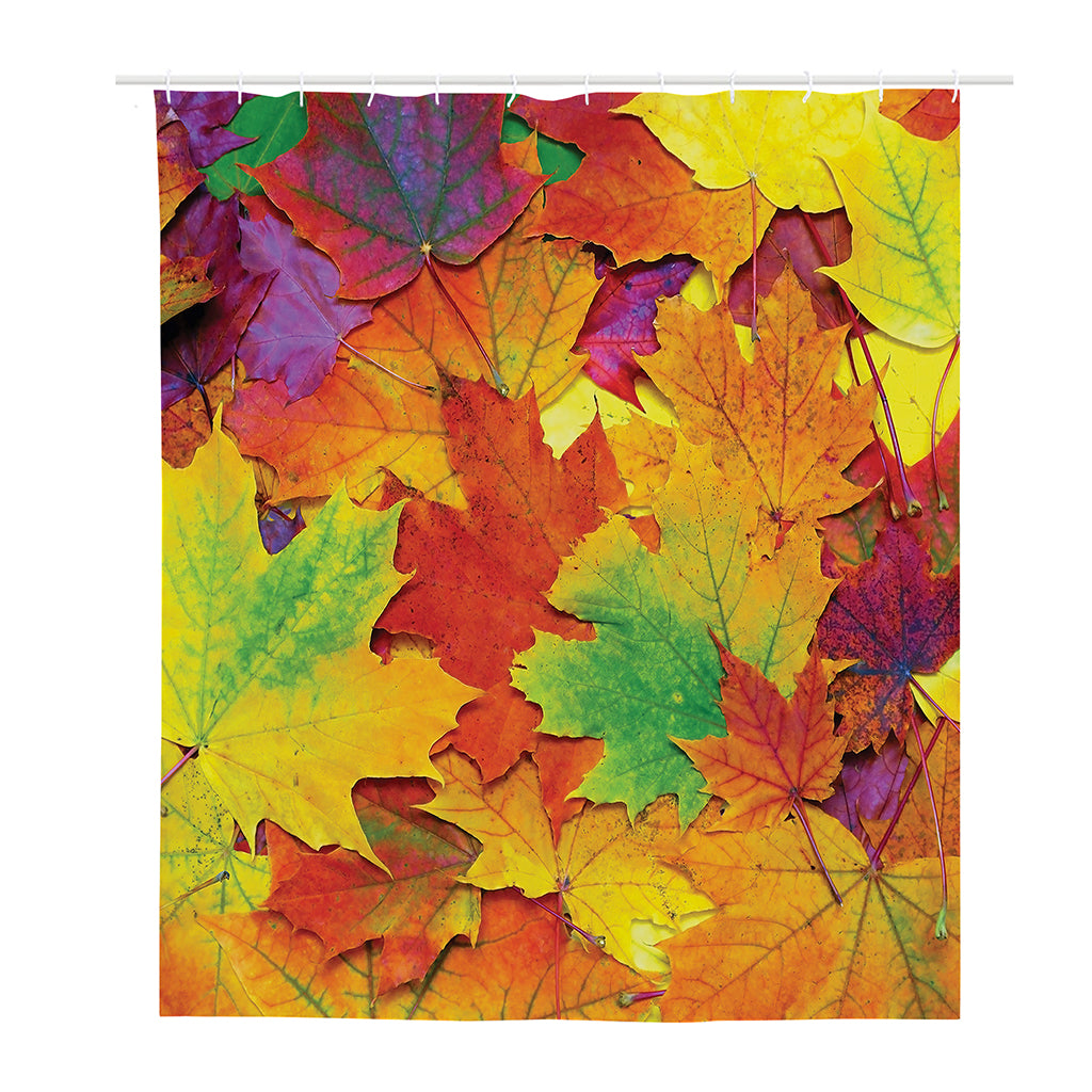 Autumn Maple Leaves Print Polyester Shower Curtain