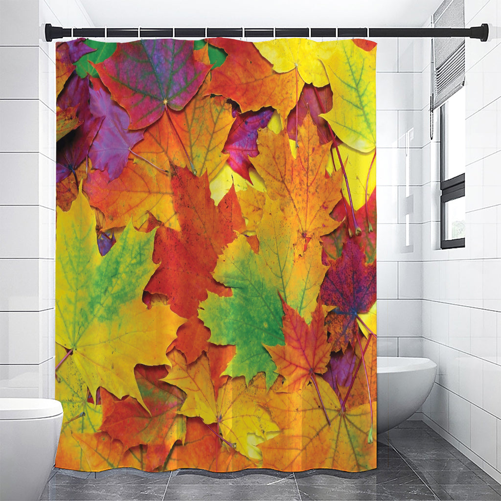 Autumn Maple Leaves Print Premium Shower Curtain