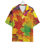 Autumn Maple Leaves Print Rayon Hawaiian Shirt