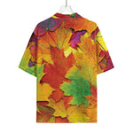 Autumn Maple Leaves Print Rayon Hawaiian Shirt