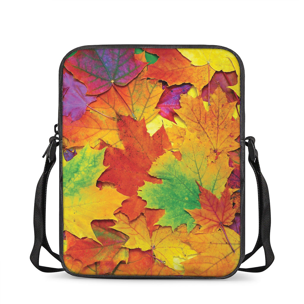 Autumn Maple Leaves Print Rectangular Crossbody Bag