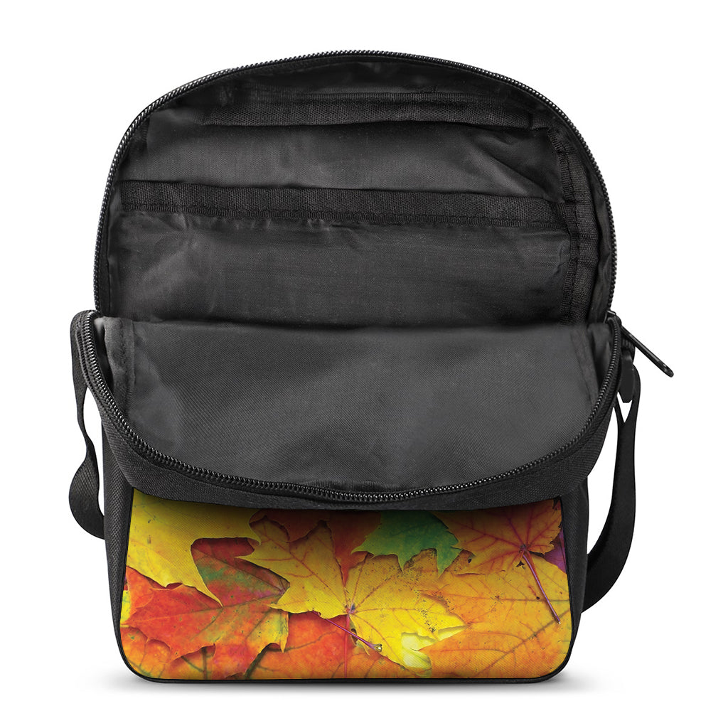 Autumn Maple Leaves Print Rectangular Crossbody Bag