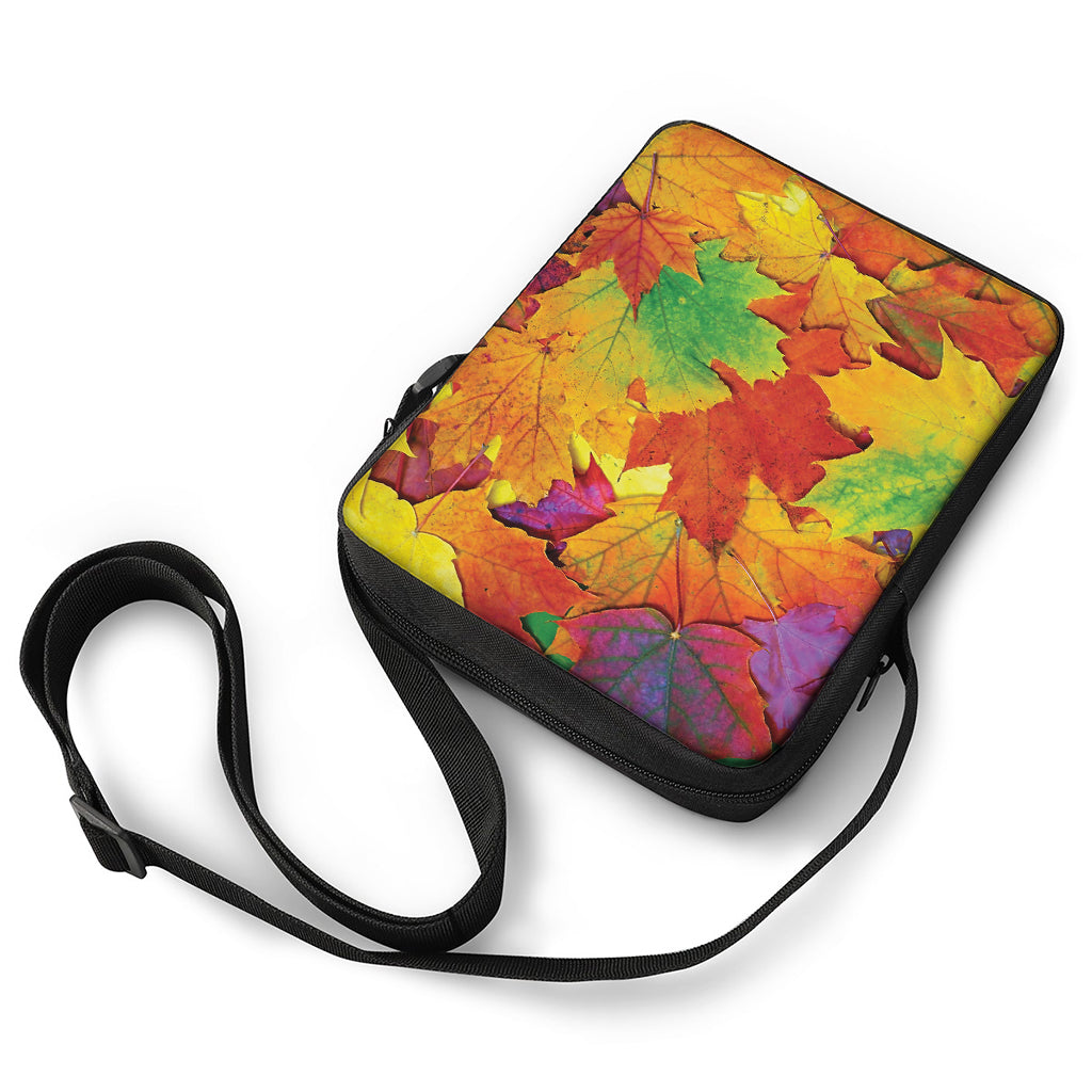 Autumn Maple Leaves Print Rectangular Crossbody Bag