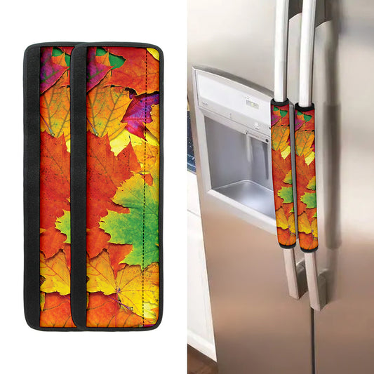Autumn Maple Leaves Print Refrigerator Handle Covers