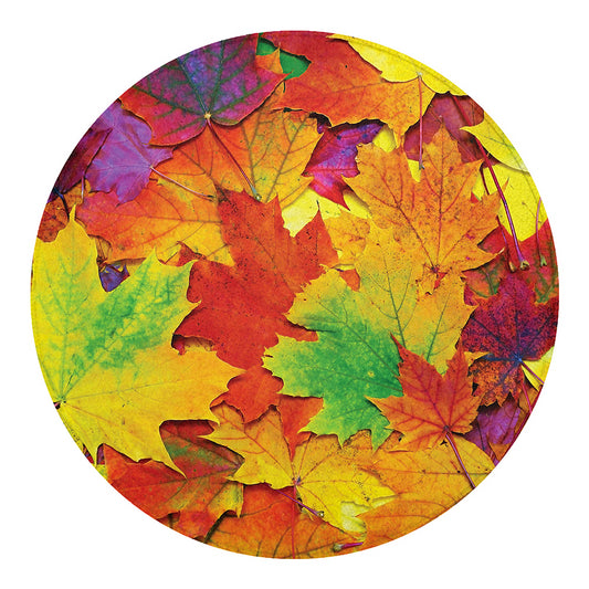 Autumn Maple Leaves Print Round Blanket
