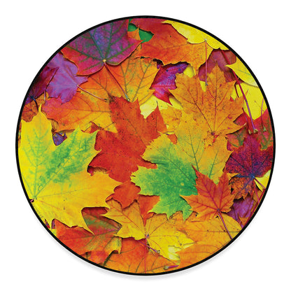 Autumn Maple Leaves Print Round Floor Mat