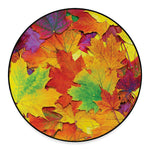Autumn Maple Leaves Print Round Floor Mat