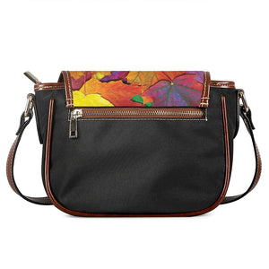 Autumn Maple Leaves Print Saddle Bag