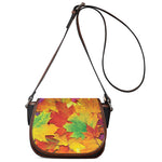 Autumn Maple Leaves Print Saddle Bag