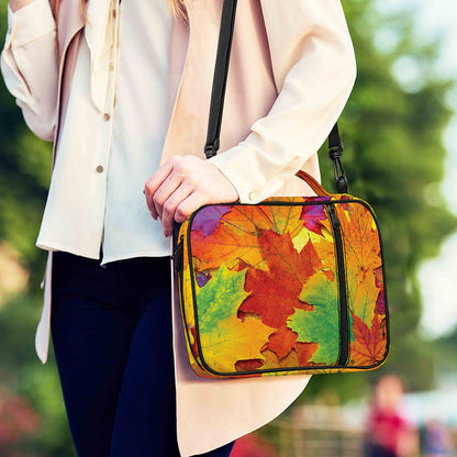 Autumn Maple Leaves Print Shoulder Strap Bible Bag