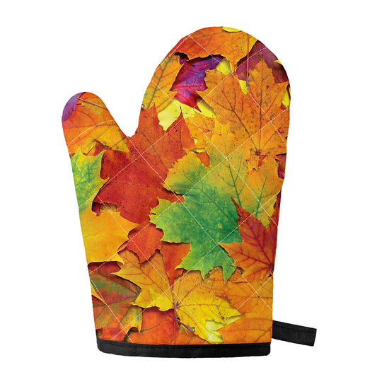 Autumn Maple Leaves Print Single Oven Mitt