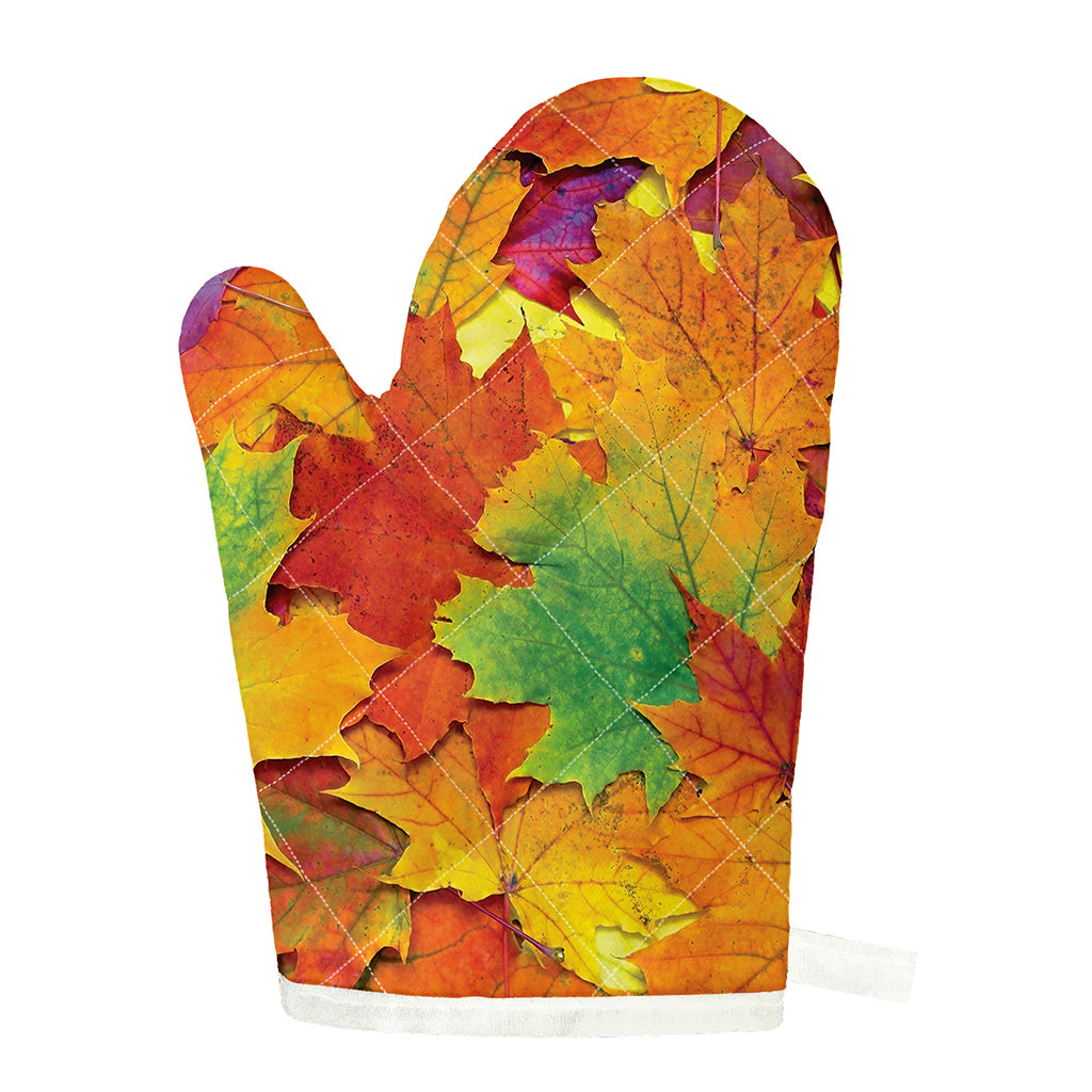 Autumn Maple Leaves Print Single Oven Mitt