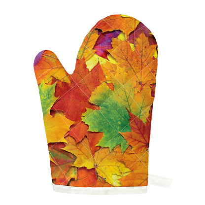 Autumn Maple Leaves Print Single Oven Mitt