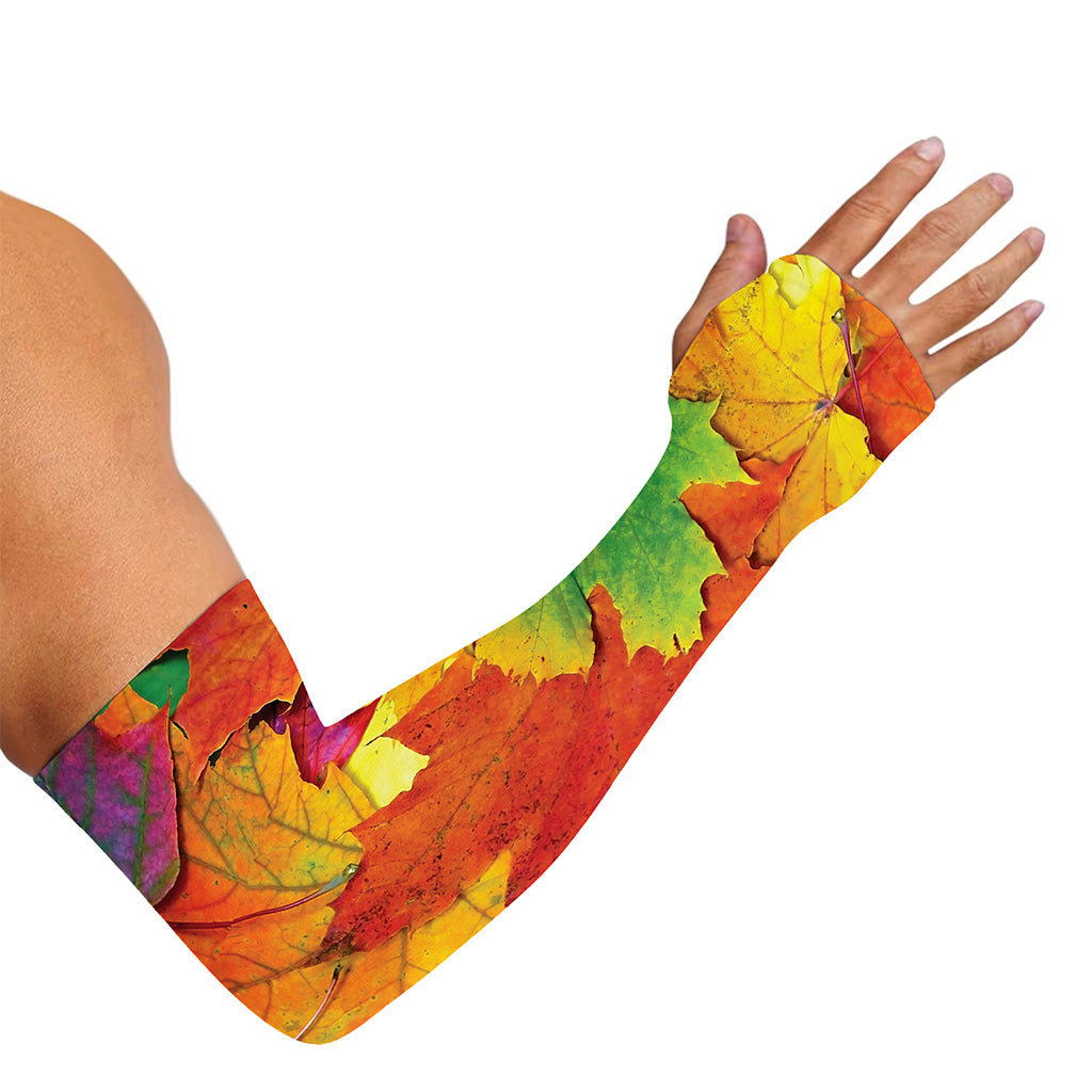 Autumn Maple Leaves Print Sun Protection Arm Sleeves