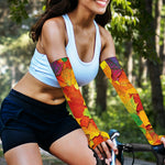 Autumn Maple Leaves Print Sun Protection Arm Sleeves