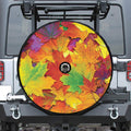 Autumn Maple Leaves Print Tire Cover With Camera Hole