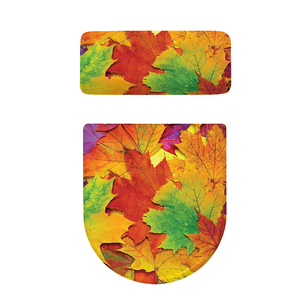 Autumn Maple Leaves Print Toilet Lid And Tank Cover Set