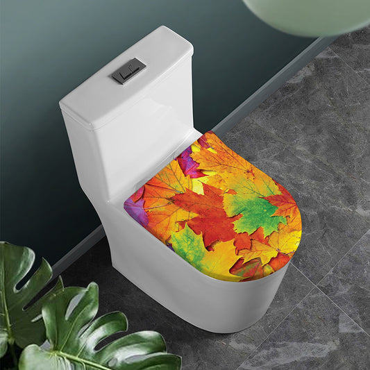Autumn Maple Leaves Print Toilet Lid Cover