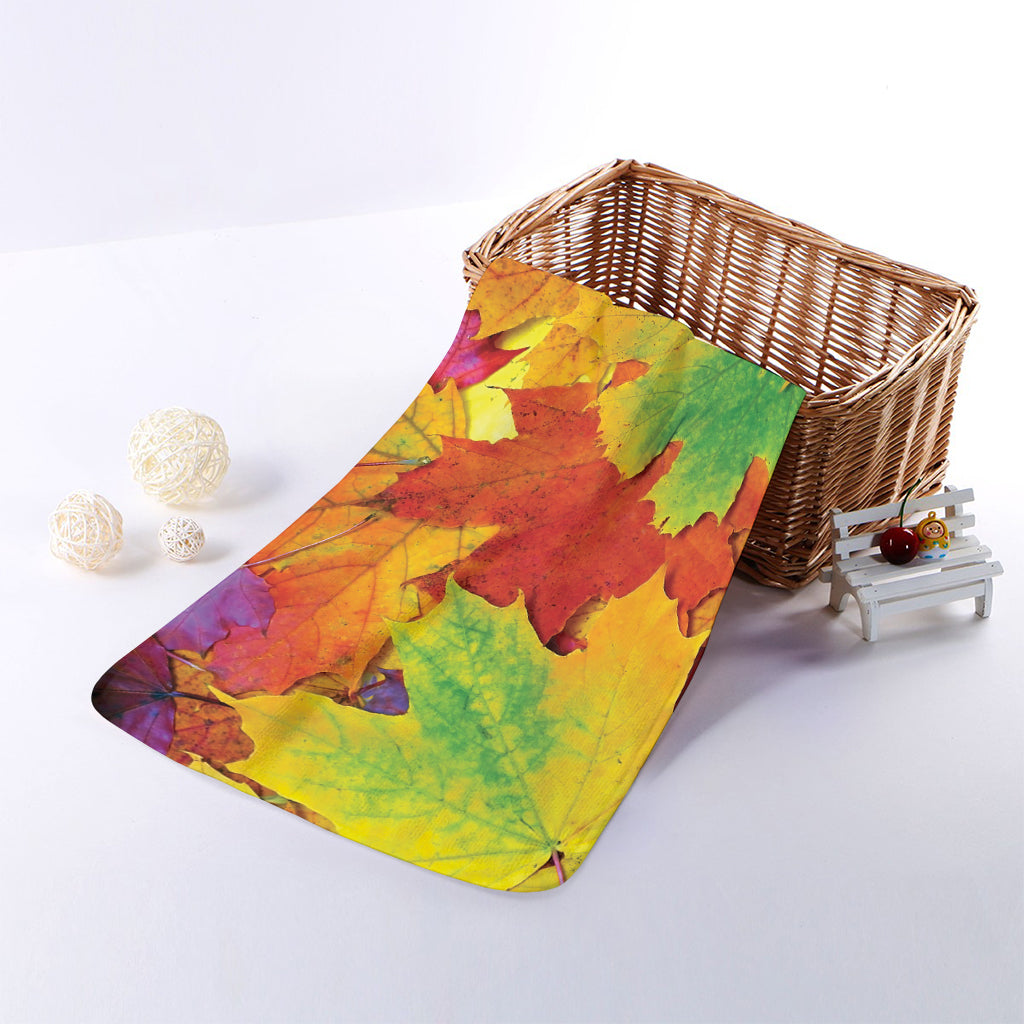 Autumn Maple Leaves Print Towel