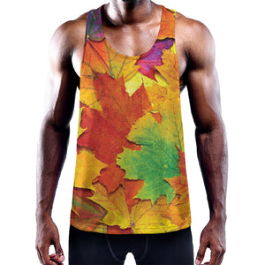 Autumn Maple Leaves Print Training Tank Top