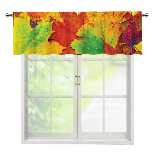 Autumn Maple Leaves Print Window Valance