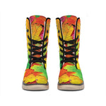 Autumn Maple Leaves Print Winter Boots